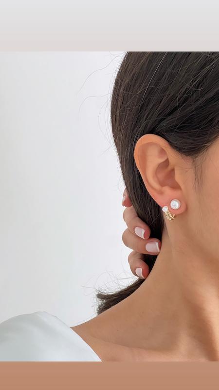 گوشواره مینیمال دو‌ مروارید
