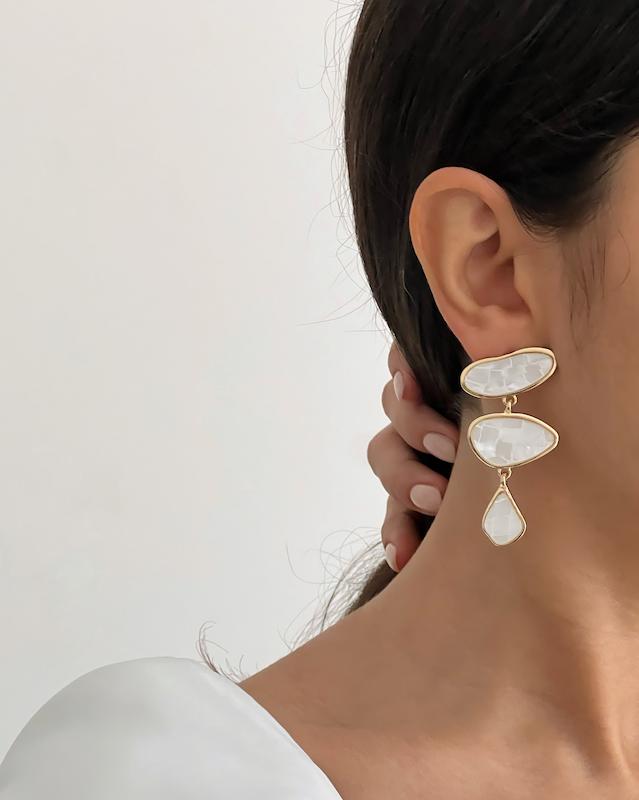 گوشواره سه شکل صدفی