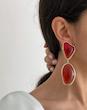 گوشواره دو شکل شیشه‌ای رنگی