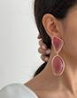 گوشواره دو شکل شیشه‌ای رنگی