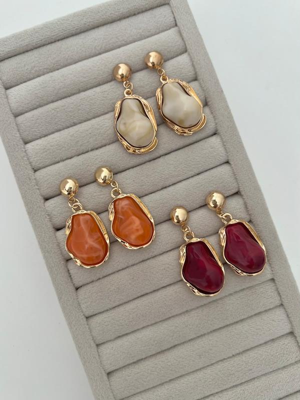 گوشواره طرح باروک آویز رنگی 