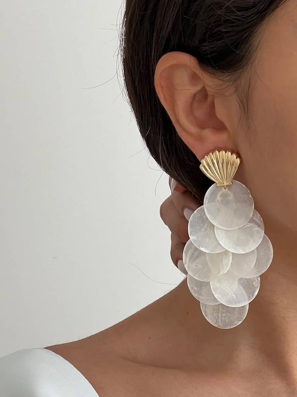 گوشواره صدف و پولک