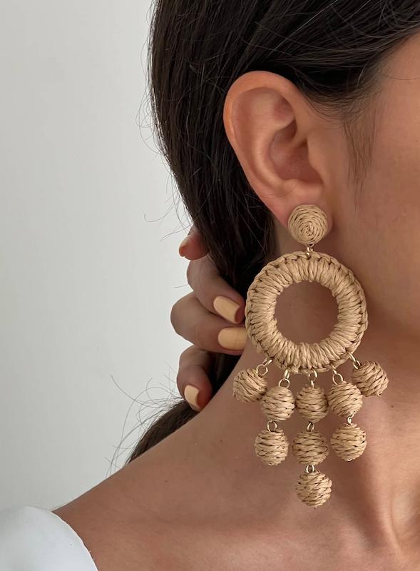 گوشواره حصیری پرآویز