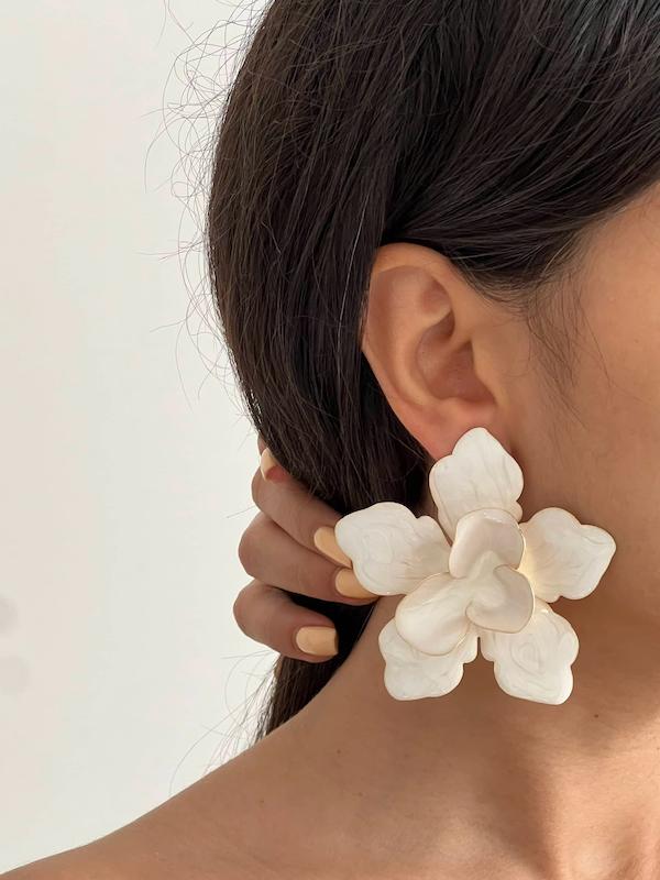 گوشواره گل طرح زارا میناکاری