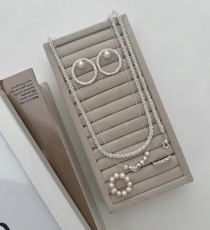 ست خاویاری پهن و قلب و مروارید پرورشی