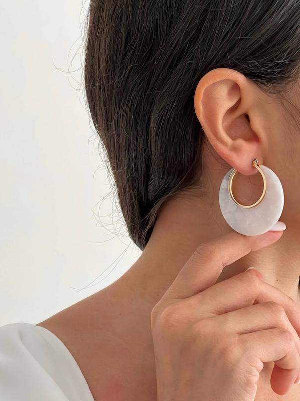 گوشواره دایره حلقه‌ای صدفی