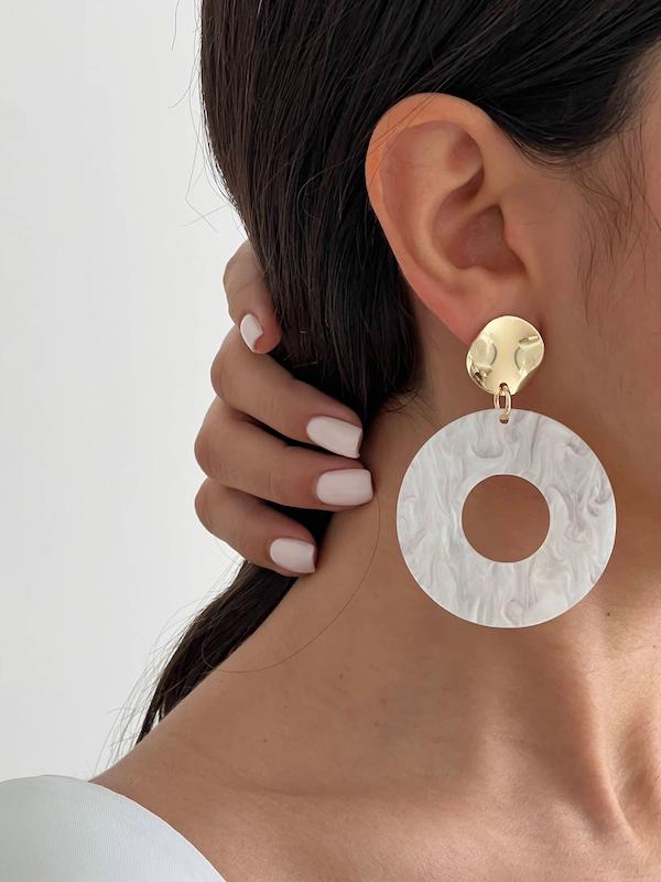 گوشواره دایره صدفی توخالی بزرگ