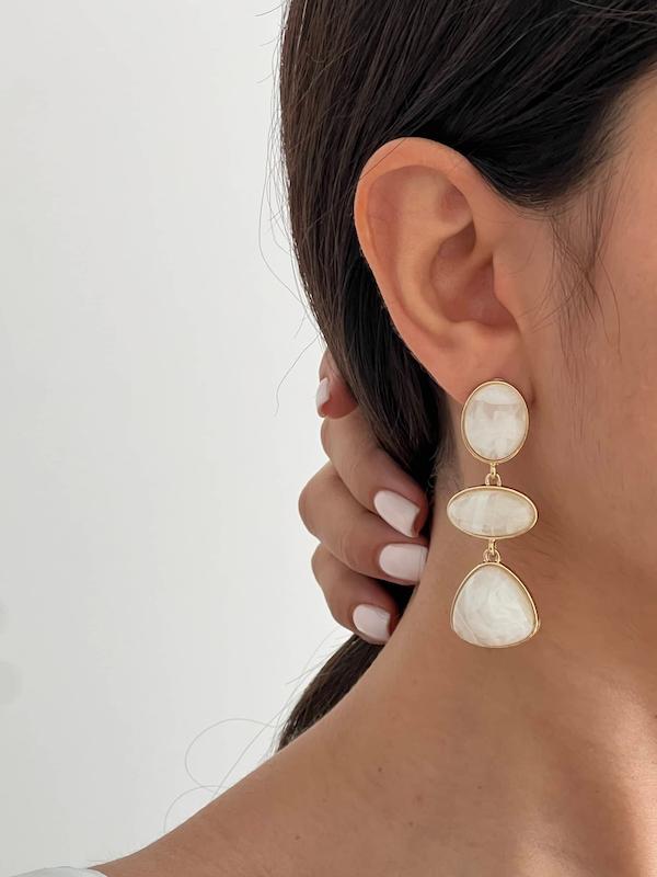 گوشواره سه شکل صدفی ساده