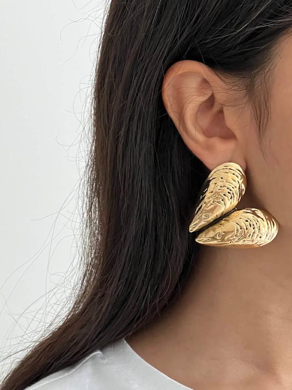 گوشواره دو صدف طرح قلب