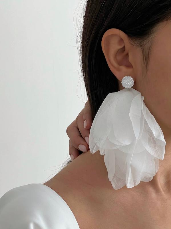 گوشواره پارچه‌ای و مروارید ریز