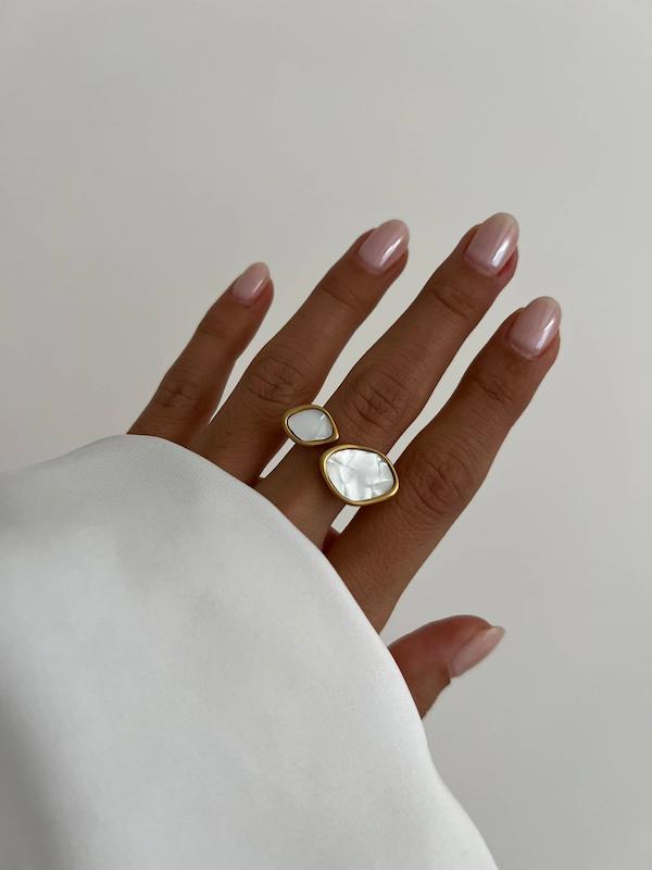 انگشتر دو صدف بیضی