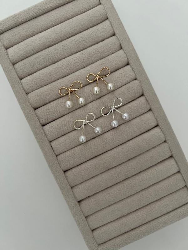 گوشواره پاپیون و دو مروارید