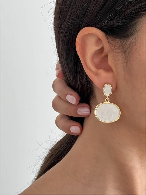 گوشواره دو بیضی صدفی