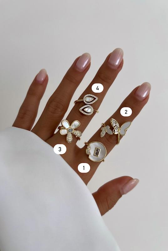 انگشترهای صدفی نگینی