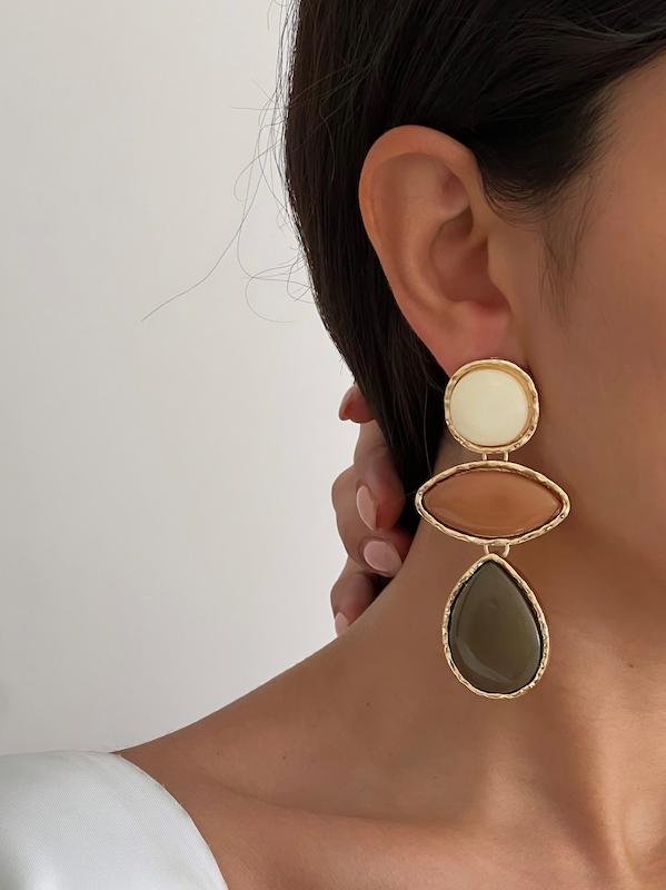 گوشواره سه شکل سه رنگ 