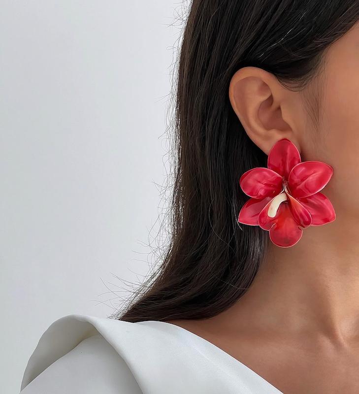 گوشواره ارکیده قرمز