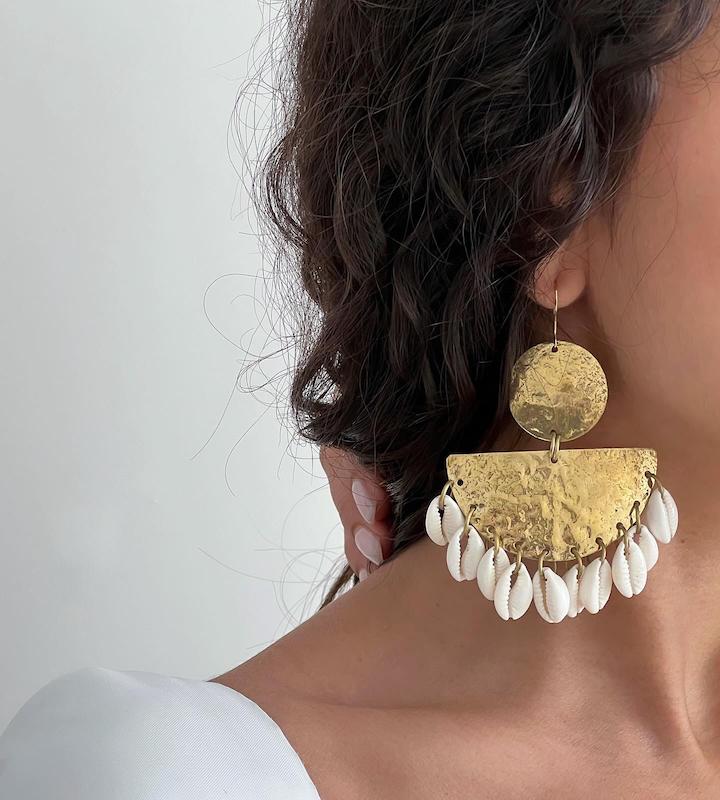 گوشواره برنج و صدف