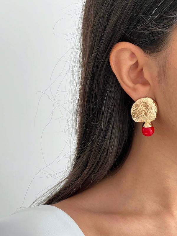 گوشواره طرح زارا دایره قرمز