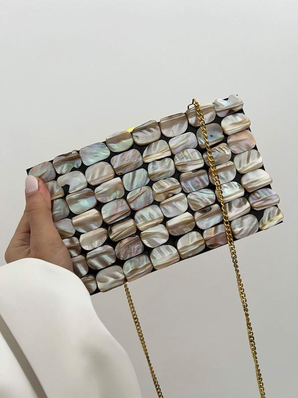 کیف صدف طبیعی و چوب