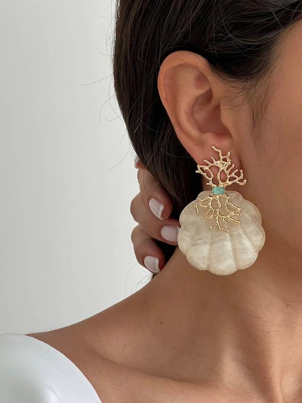 گوشواره شاخه و صدف