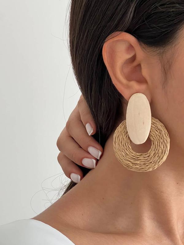 گوشواره حصیر و چوب