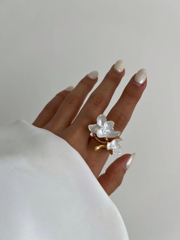 انگشتر فشن دو گل