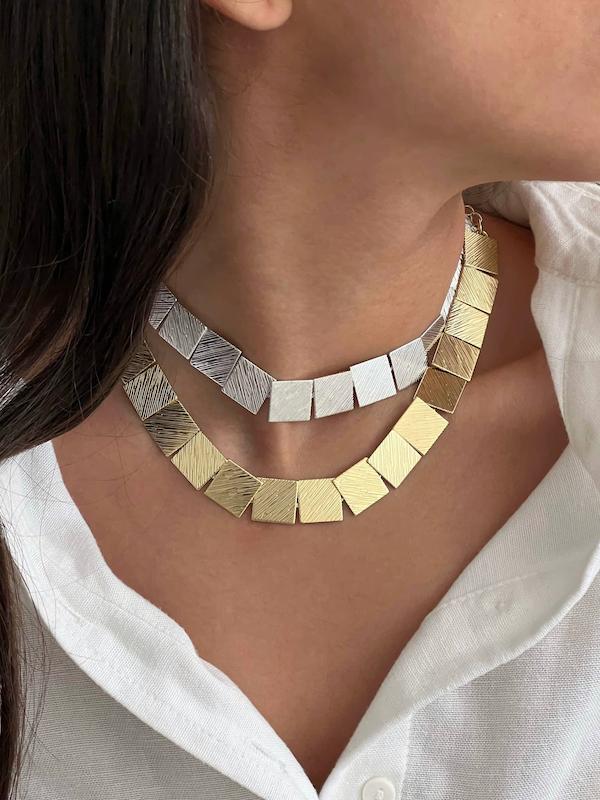 گردنبند فول مربع بزرگ