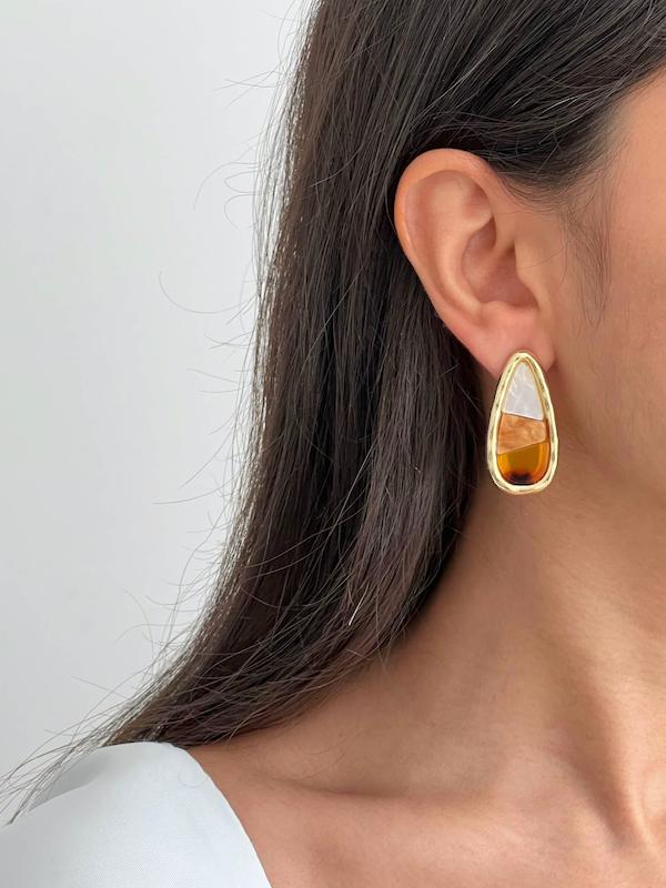 گوشواره مثلث سه رنگ پاییزی