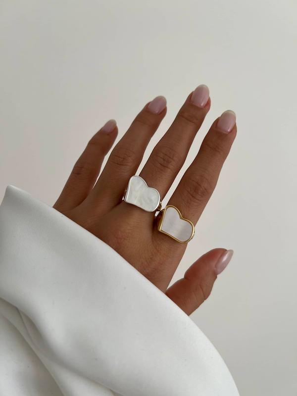 انگشتر صدفی قلب