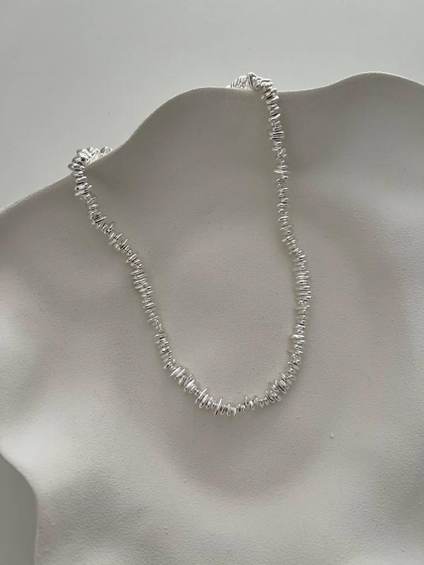 گردنبند طرح سنگی آبکاری نقره