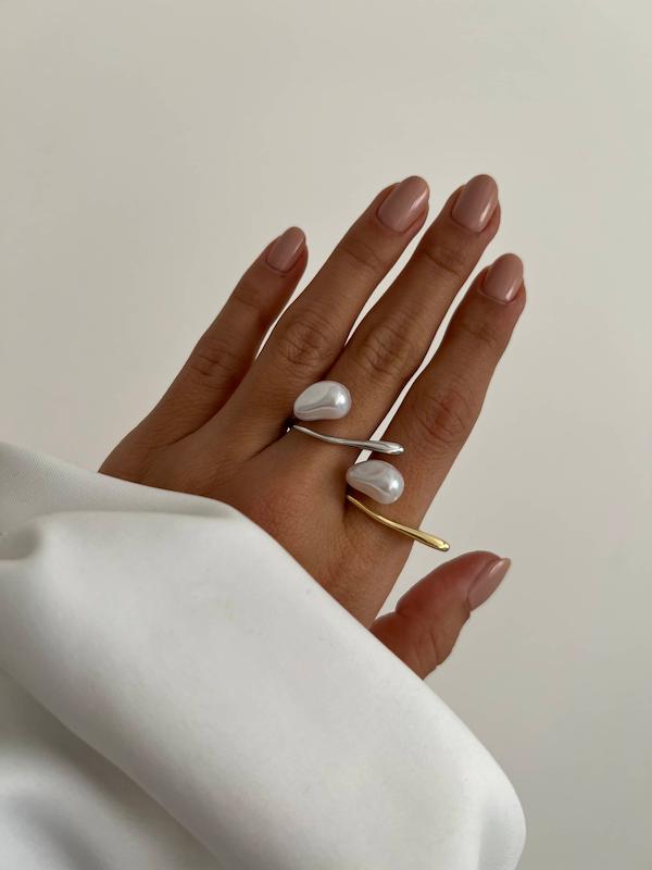 انگشتر خط و مروارید دفرمه