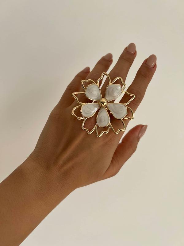 انگشتر گل میناکاری دو‌لایه