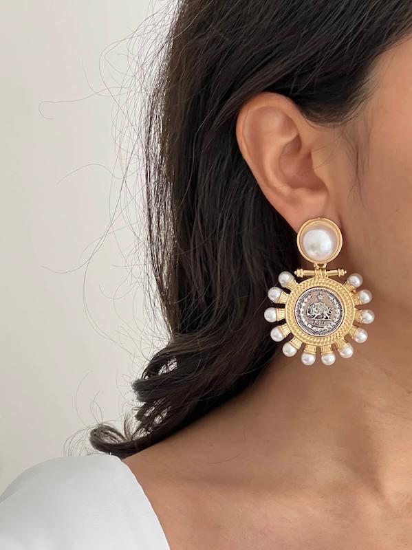 گوشواره کلاسیک سکه خورشیدی