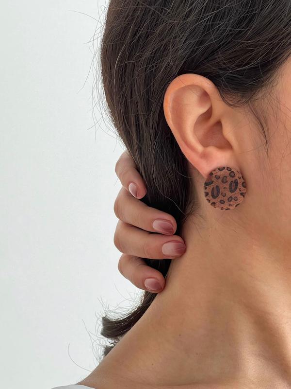 گوشواره پلنگی دایره کوچک