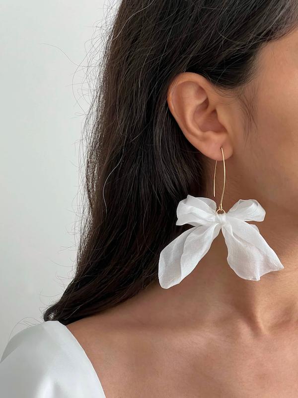 گوشواره پارچه‌ای پاپیون آویز