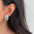 گوشواره طرح جواهر دو حلقه