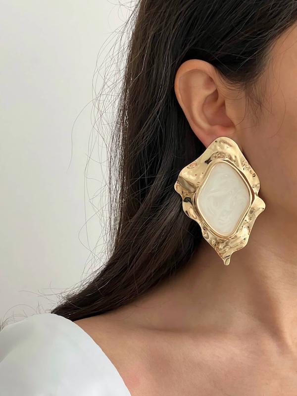 گوشواره چروک اورسایز میناکاری