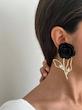 گوشواره گل پارچه‌ای و ساقه