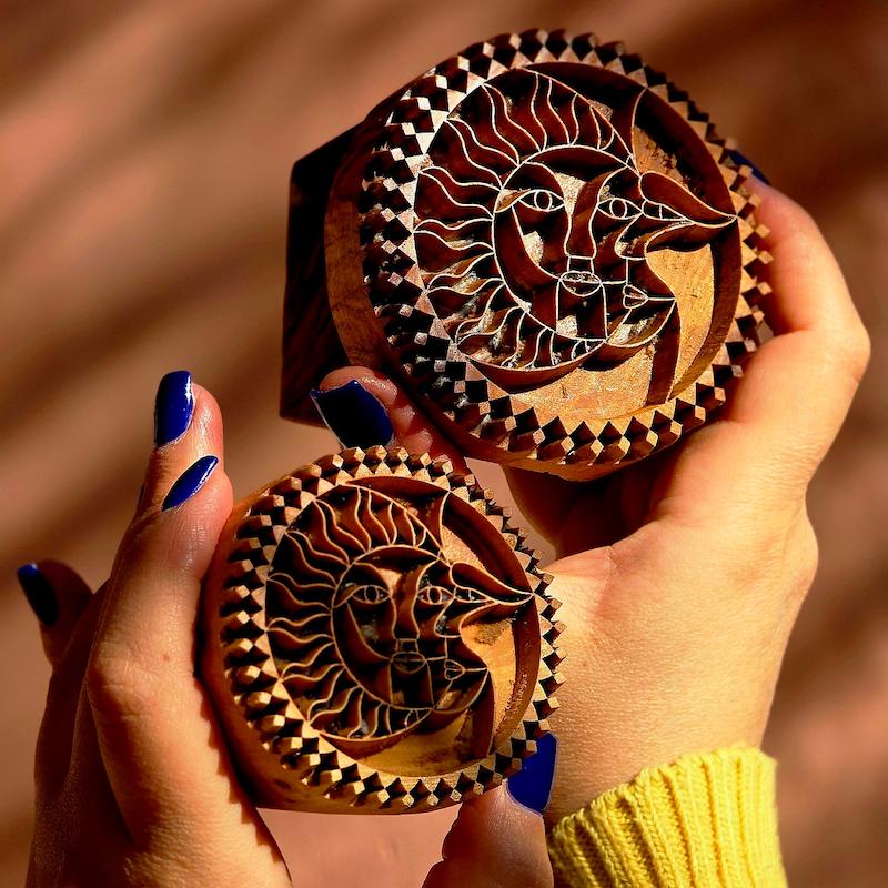 مهر کلمپه چوبی طرح مهر و ماه
