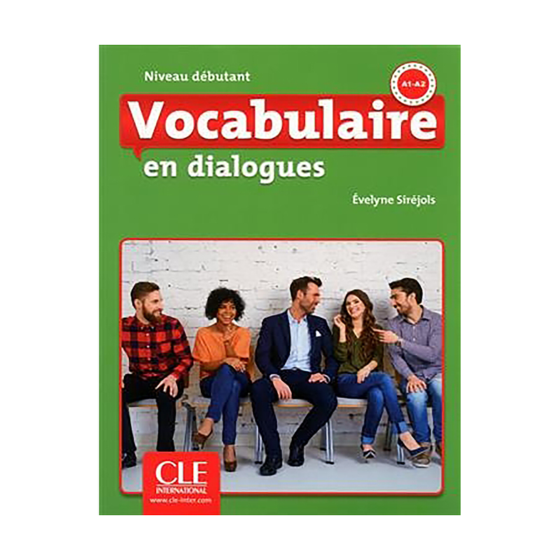  کتاب وکبیولر این دیالوگ دبوتانت ویرایش دوم Vocabulaire en dialogues - niveau debutant + CD - 2eme edition سیاه و سفید