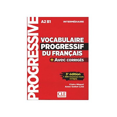  کتاب لغت فرانسوی Vocabulaire Progressif Du Francais A2 B1 - Intermediaire - 3rd +Corriges+CD 