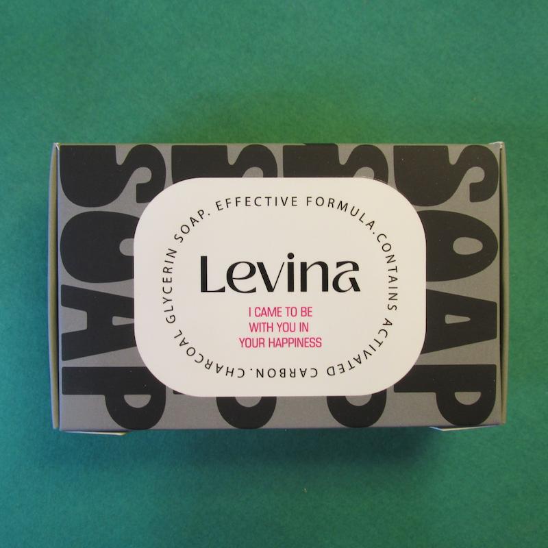صابون گلیسیرینه ذغالی حاوی کربن فعال Levina