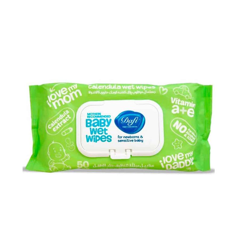 دستمال مرطوب کودک حاوی کالاندولا صورتی دافی 