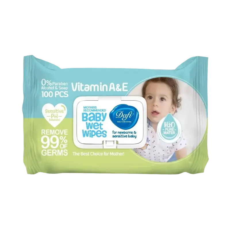 دستمال مرطوب کودک اکسترا درب دار دافی 