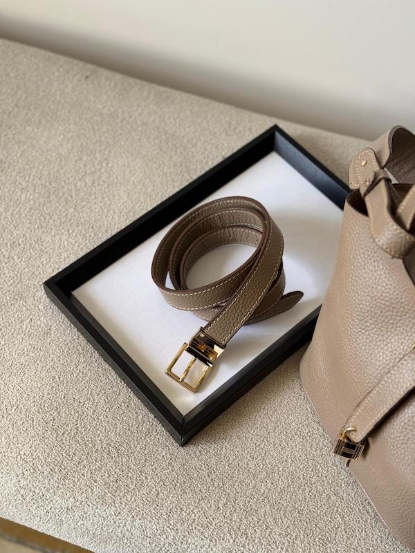 کمربند چرم بژ