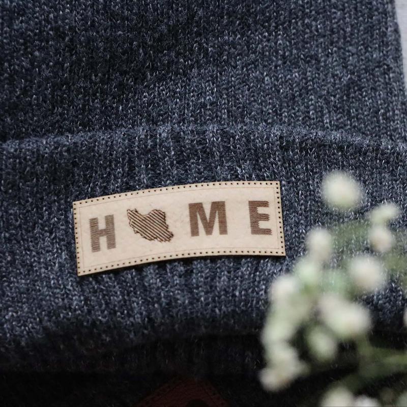 کلاه زمستانی بافت طرح "Home"