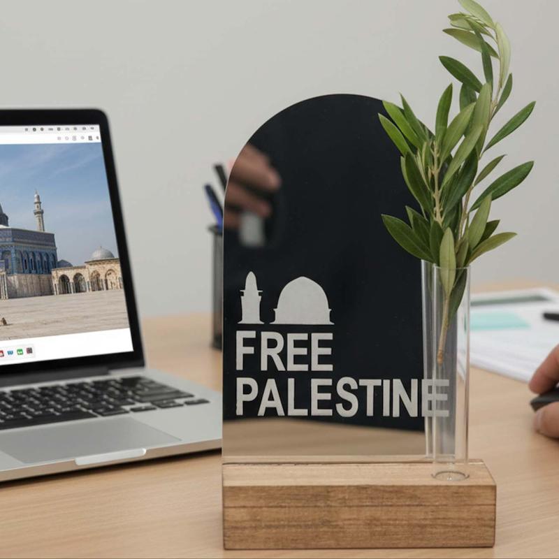 استند آینه ای "Free pelestine"