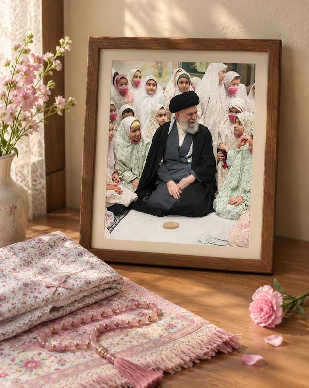 قاب عکس رهبر پدر فرشته ها