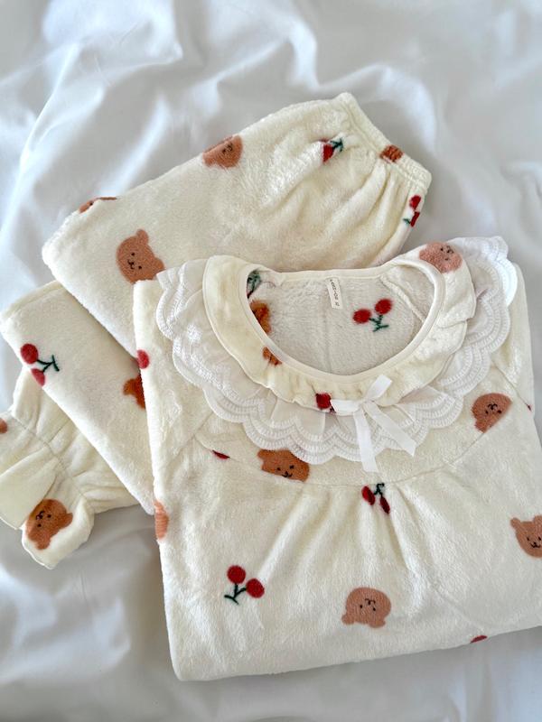 بلوزشلوار تدی خرسی البالویی