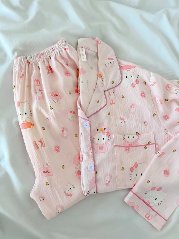 بلوز شلوار کیتی صورتی